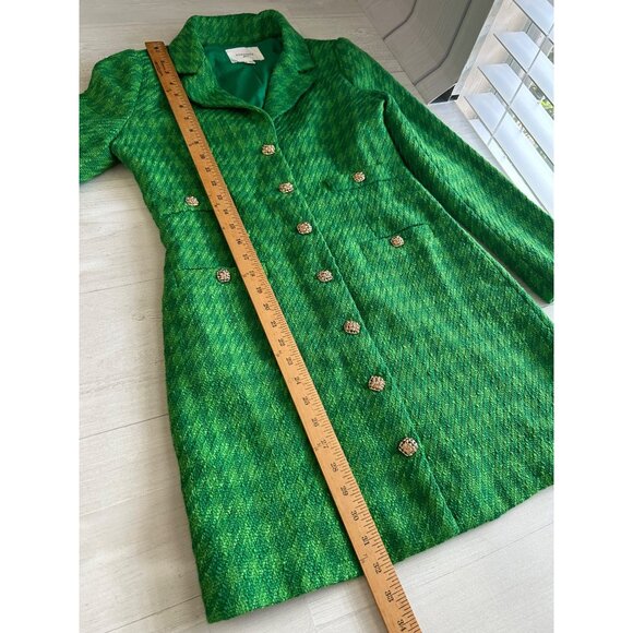 Pomander Place by Tuckernuck  Womens XS Emerald Tweed Stacie Dress - Picture 5 of 11
